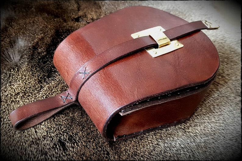 Viking Saxon Birka Style Leather Belt Box Pouch Bag | Etsy