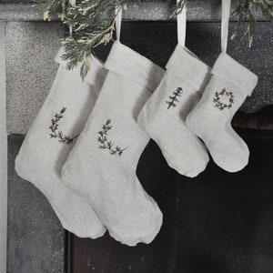 Personalized Christmas sock embroidered with initial, Christmas sock, Christmas sock, Christmas fireplace decoration, Advent Christmas stocking