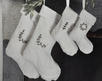Personalized Christmas sock embroidered with initial, Christmas sock, Christmas sock, Christmas fireplace decoration, Advent Christmas stocking