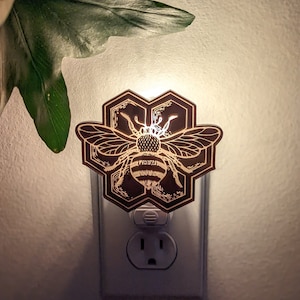 Honey Bee Mirrored Acrylic Night Light