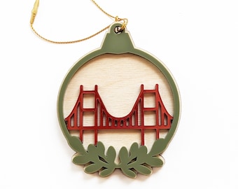 Golden Gate Bridge Laser Cut Ball Ornament