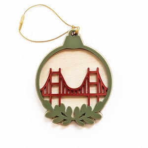 Golden Gate Bridge Laser Cut Ball Ornament