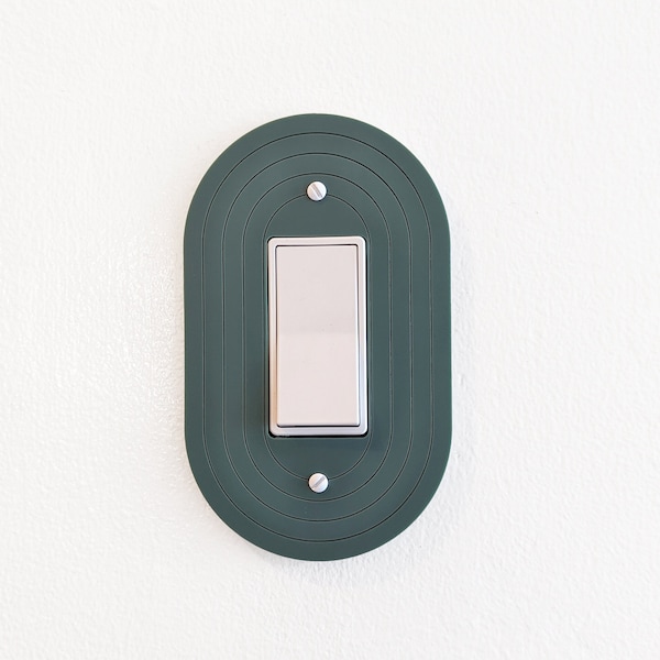 Minimalist Oval Light Switch Plate Cover  - Multiple Options