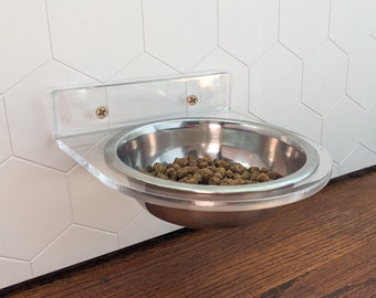 Wall Mounted Acrylic Pet Feeder - 3 Sizes