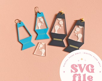 Boucles d'oreilles lampe à lave rétro SVG