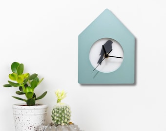 Birdhouse Acrylic Wall Clock - Medium