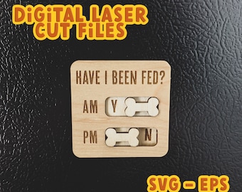 Pet Feeding Tracker Magnet Toggle SVG - EPS Laser Cut Files