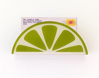 Lime Slice Acrylic Wall Mail Holder