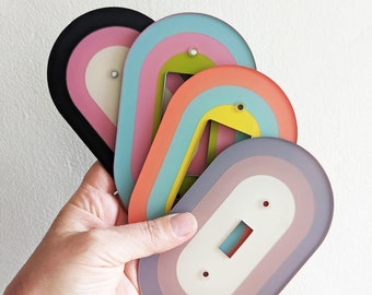 Retro Oval Light Switch Plate Cover  - Multiple Options