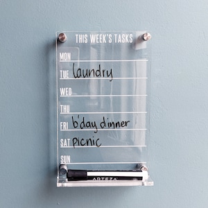 This Week's Tasks Clear Acrylic Dry Erase Board Personalizable image 1