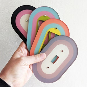 Retro Oval Light Switch Plate Cover  - Multiple Options