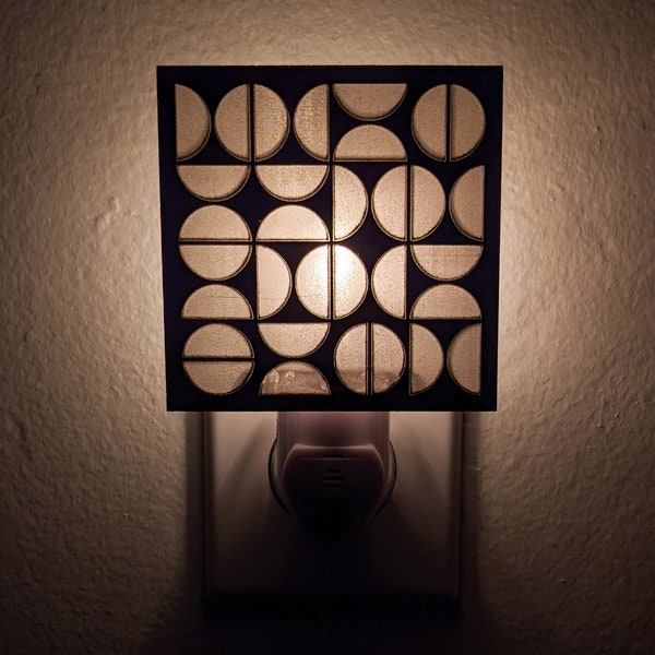Bauhaus Semi-Circle Mirrored Acrylic Night Light