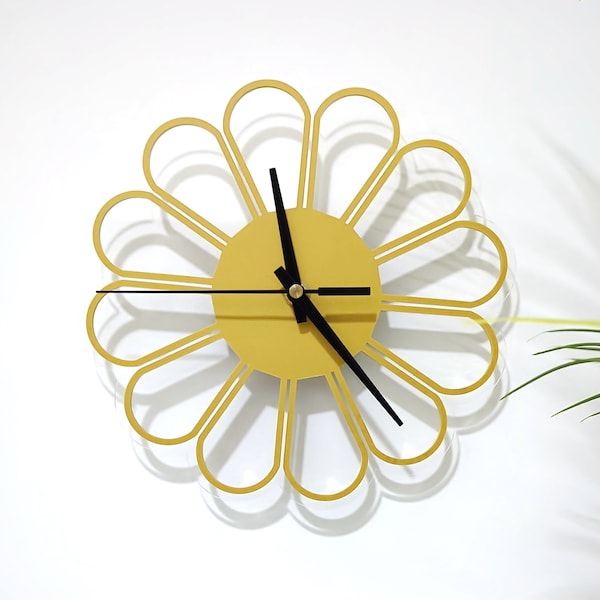 Minimalist Flower Acrylic Wall Clock