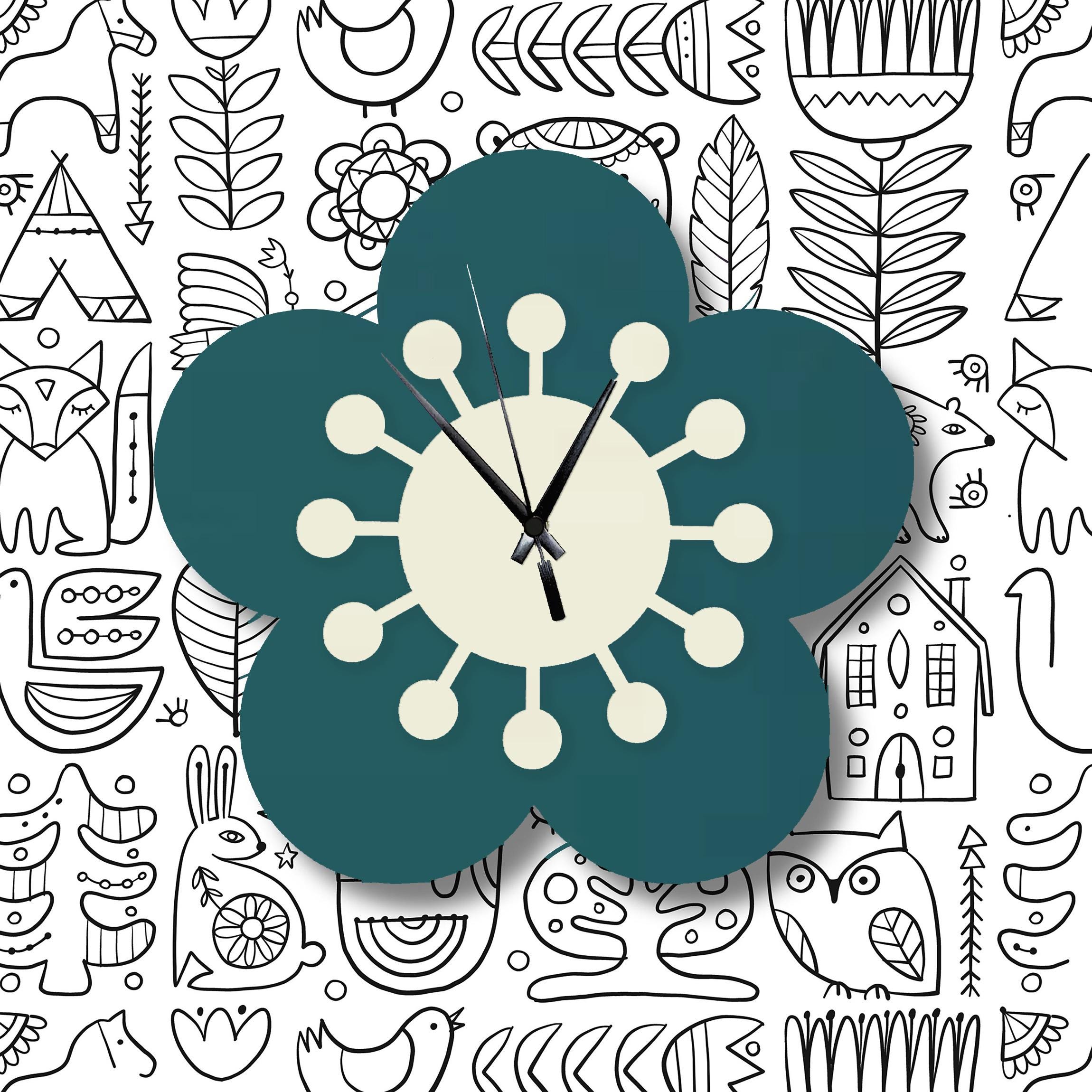 Flower Wall Clock - Etsy