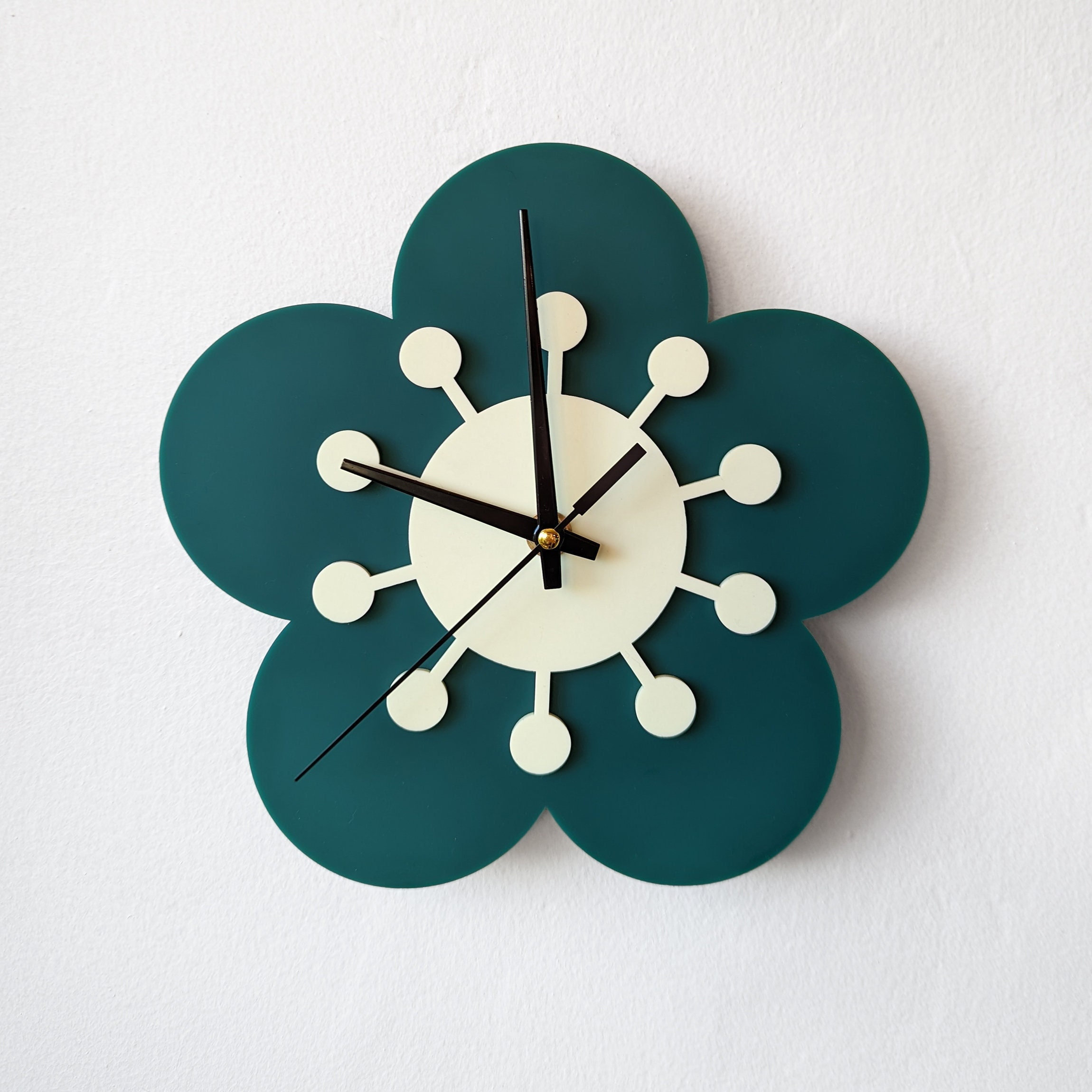 Flower Wall Clock - Etsy