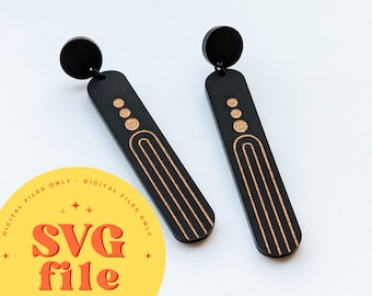 Dot and Drop Engraved Earrings SVG