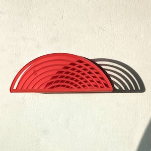 Arch Rainbow Acrylic Wall Mail Holder Red