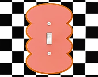 Rounded Wiggles Layered Light Switch Plate Cover  - Multiple Options
