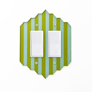 Art Deco 3D Illusion Double Switch Plate Cover  - Multiple Options