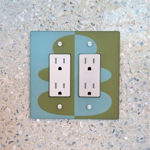 Retro Sculptural Form Double Switch Plate and Outlet Covers - Multiple Colors