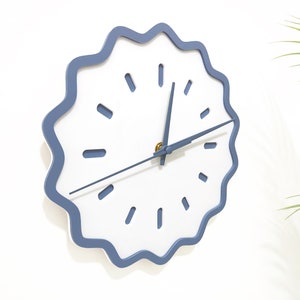 Fluted Geometric Acrylic Wall Clock - Slate and White - Etsy