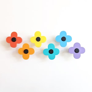 Quirky Flower Wall Hooks Rainbow - Set of 6