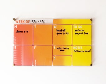 Colorful Weekly Dry Erase Memo Board