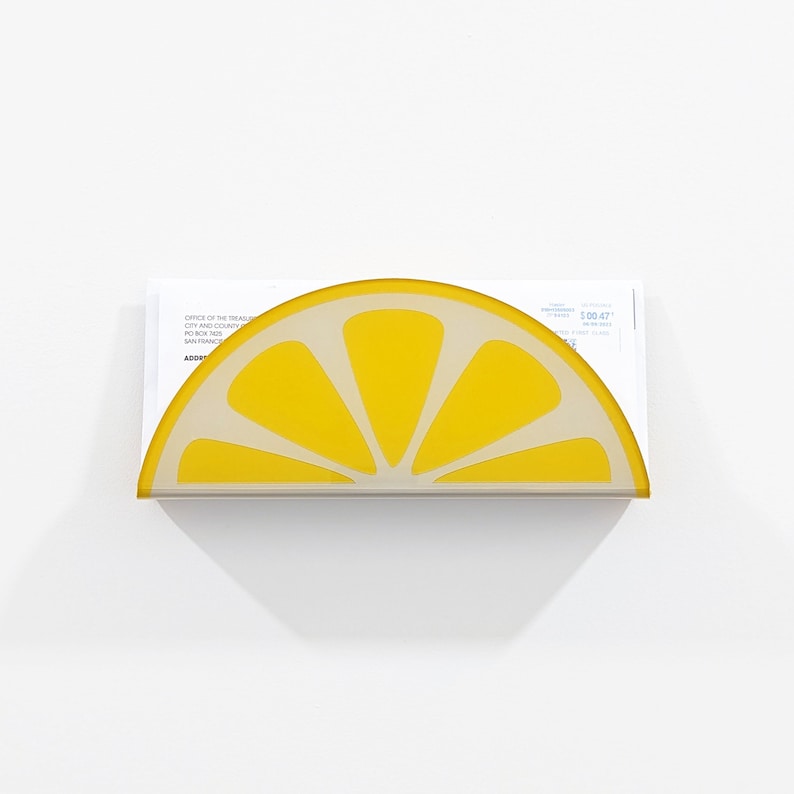 Lemon Slice Acrylic Wall Mail Holder image 1