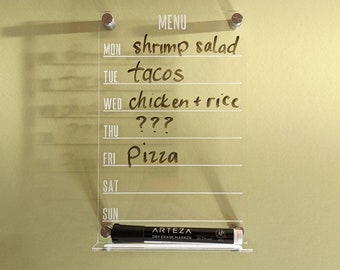 Menu Clear Acrylic Dry Erase Board - Personalisierbar