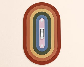 Oval Rainbow Light Switch Plate Cover  - Multiple Options