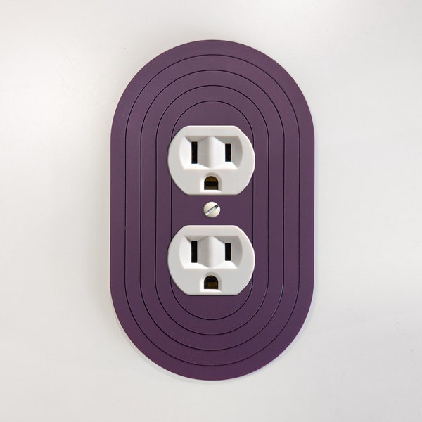 Minimalist Oval Outlet Plate Cover  - Multiple Options