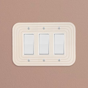 Minimalist Oval Triple Light Switch Plate Cover  - Multiple Options