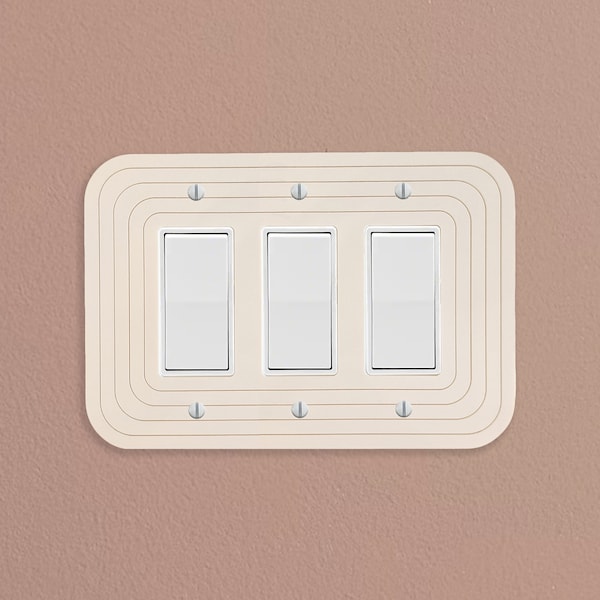 Minimalist Oval Triple Light Switch Plate Cover  - Multiple Options