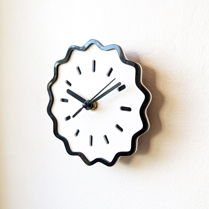 Mini Fluted Geometric Acrylic Wall Clock image 3