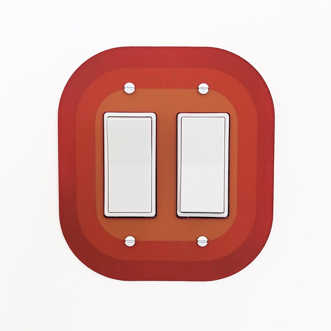 Retro Rounded Double Light Switch Plate Cover Multiple Options Etsy