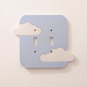 Floating Clouds Double Light Switch Plate Cover  - Multiple Options