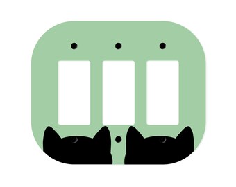 Peeking Cat Triple Light Switch Plate Cover  - Multiple Options