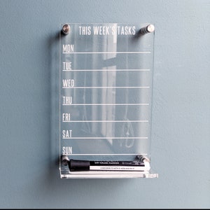 This Week's Tasks Clear Acrylic Dry Erase Board Personalizable image 2