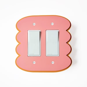 Rounded Wiggles Layered Double Light Switch Plate Cover  - Multiple Options