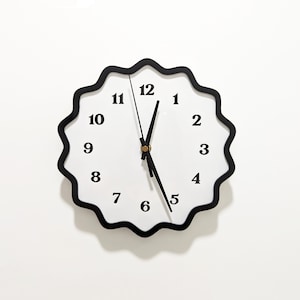 Fluted Geometric Acrylic Wall Clock with Numbers image 1