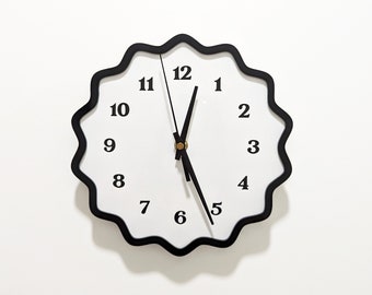 Fluted Geometric Acrylic Wall Clock with Numbers