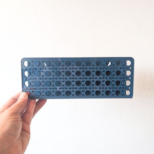 Acrylic Rattan Cane Wall Mail Holder Slate Blue