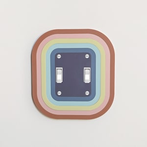 Retro Rainbow Double Light Switch Plate Cover