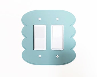 Rounded Wiggles Layered Double Light Switch Plate Cover  - Multiple Options