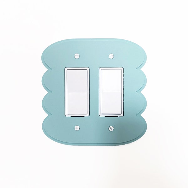Rounded Wiggles Layered Double Light Switch Plate Cover  - Multiple Options