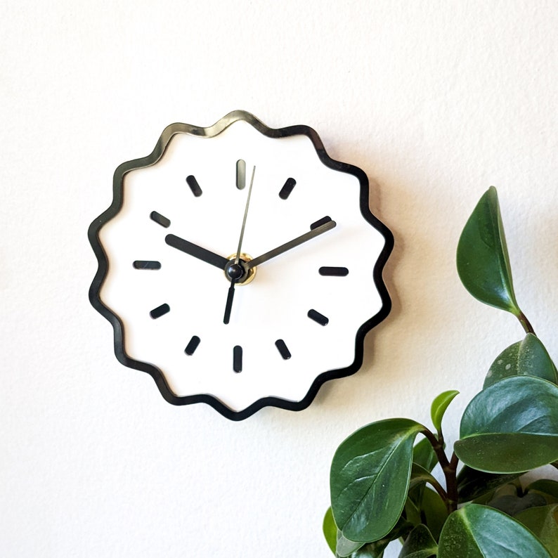 Mini Fluted Geometric Acrylic Wall Clock image 1