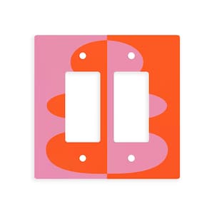 Retro Sculptural Form Double Switch Plate and Outlet Covers - Multiple Colors