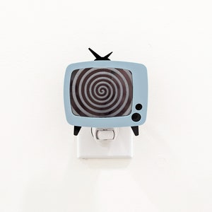 Retro TV Acrylic Night Light Arctic Blue