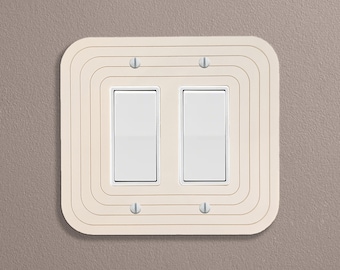 Minimalist Oval Double Light Switch Plate Cover  - Multiple Options