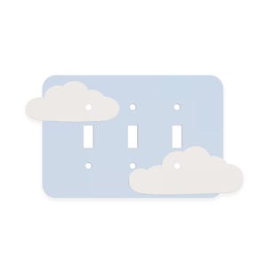 Floating Clouds Triple Light Switch Plate Cover  - Multiple Options